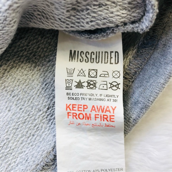 Missguided, Cropped Long Sleeve Sweatshirt, Size 6 - Picture 5 of 10